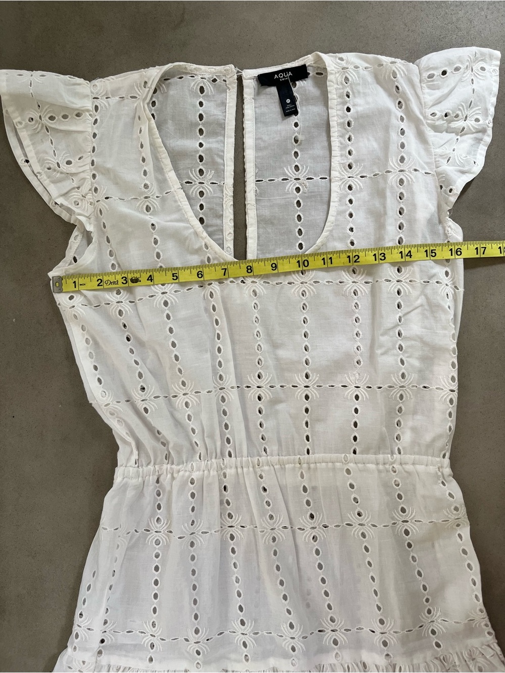 Aqua Tank Eyelet Cover-up Dress White Women's Size Medium New - Picture 5 of 7